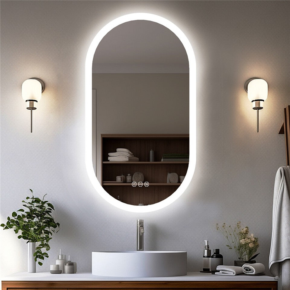 Premium Oval LED Anti-Fog Bathroom Mirror(80x50cm) V767-XMR-T28-710-AU