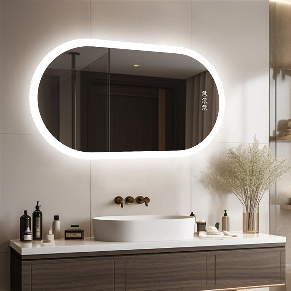 Premium Oval LED Anti-Fog Bathroom Mirror(80x50cm) V767-XMR-T28-710-AU