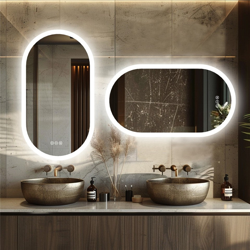 Premium Oval LED Anti-Fog Bathroom Mirror(80x50cm) V767-XMR-T28-710-AU