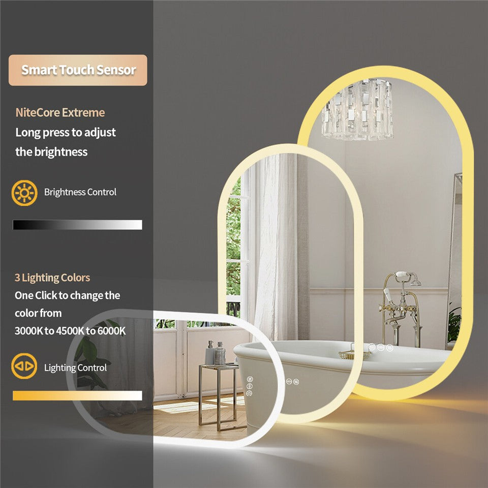 Premium Oval LED Anti-Fog Bathroom Mirror(80x50cm) V767-XMR-T28-710-AU