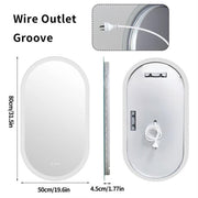 Premium Oval LED Anti-Fog Bathroom Mirror(80x50cm) V767-XMR-T28-710-AU