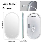 Premium Oval LED Anti-Fog Bathroom Mirror(100x50cm) V767-XMR-T28-711-AU