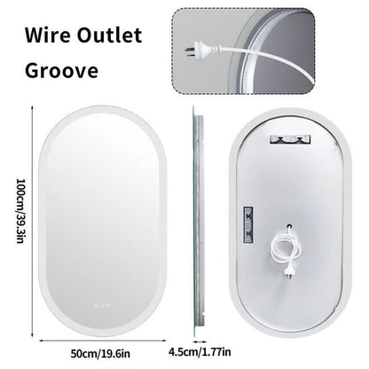Premium Oval LED Anti-Fog Bathroom Mirror(100x50cm) V767-XMR-T28-711-AU