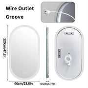 Premium Oval LED Anti-Fog Bathroom Mirror(120x60cm) V767-XMR-T28-712-AU-V2