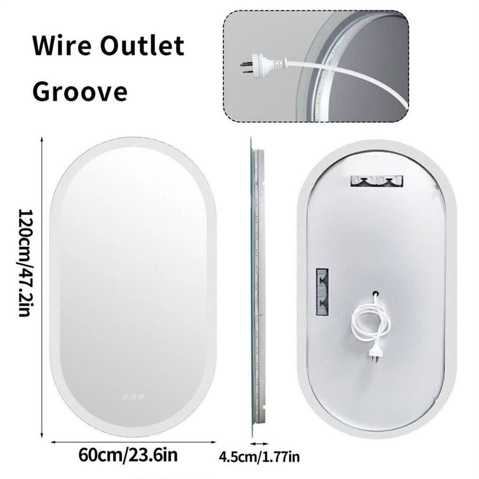 Premium Oval LED Anti-Fog Bathroom Mirror(120x60cm) V767-XMR-T28-712-AU-V2