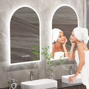 Arch Dimmable Led Bathroom Vanity Mirror w Antifog Temperature Date Time Display V767-XMR-T28-713-AU-V1