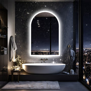 Arch Dimmable Led Bathroom Vanity Mirror w Antifog Temperature Date Time Display V767-XMR-T28-713-AU-V1