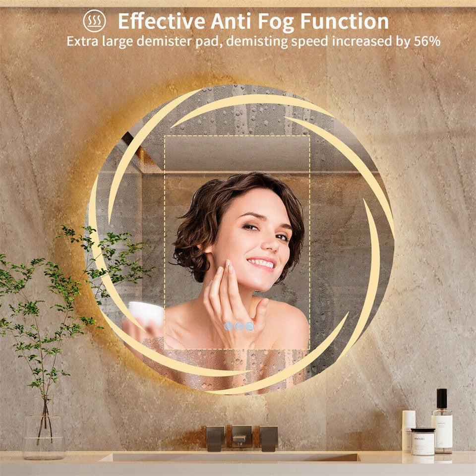 Round LED Anti-Fog Backlit Bathroom Mirror(60x60cm) V767-XMR-Y18-928-AU