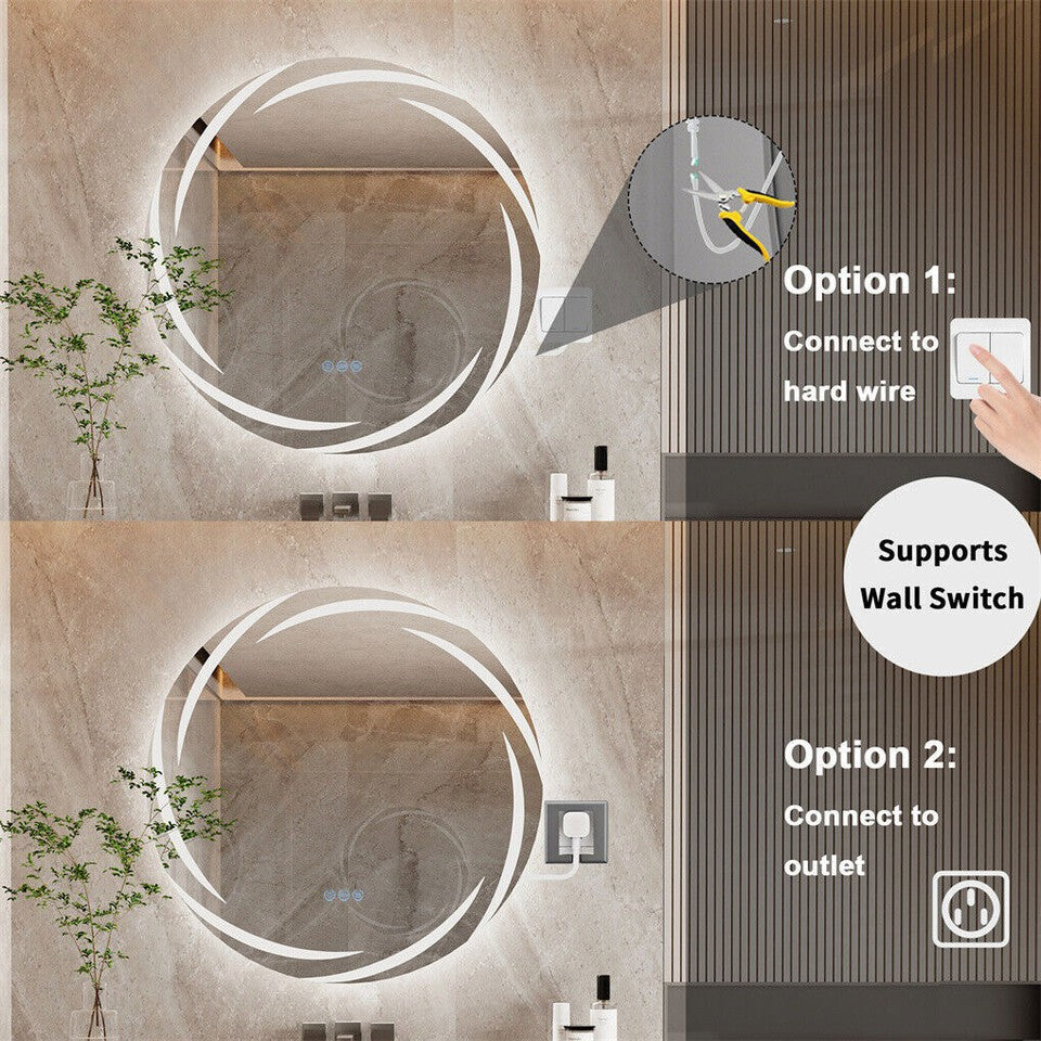 Round LED Anti-Fog Backlit Bathroom Mirror(60x60cm) V767-XMR-Y18-928-AU