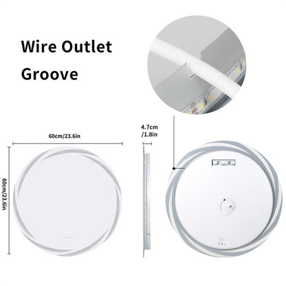 Round LED Anti-Fog Backlit Bathroom Mirror(60x60cm) V767-XMR-Y18-928-AU