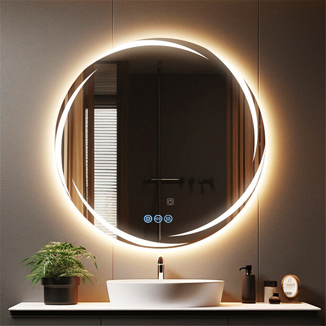Round LED Anti-Fog Backlit Bathroom Mirror(80x80cm) V767-XMR-Y18-938-AU