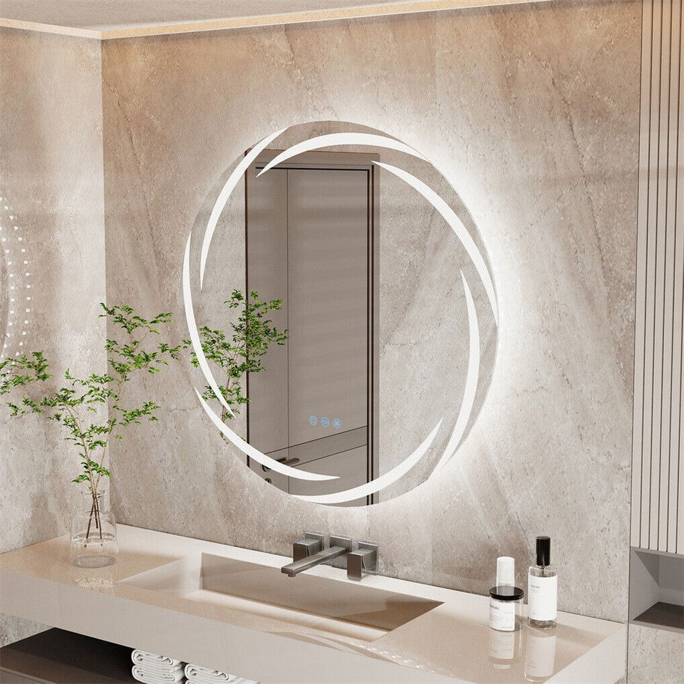 Round LED Anti-Fog Backlit Bathroom Mirror(80x80cm) V767-XMR-Y18-938-AU