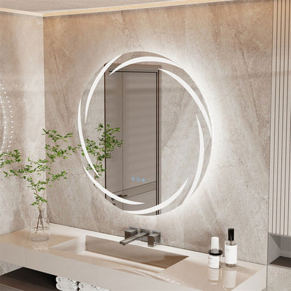Round LED Anti-Fog Backlit Bathroom Mirror(80x80cm) V767-XMR-Y18-938-AU