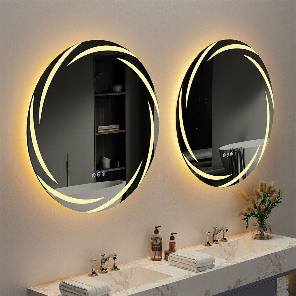 Round LED Anti-Fog Backlit Bathroom Mirror(80x80cm) V767-XMR-Y18-938-AU
