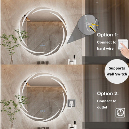 Round LED Anti-Fog Backlit Bathroom Mirror(80x80cm) V767-XMR-Y18-938-AU