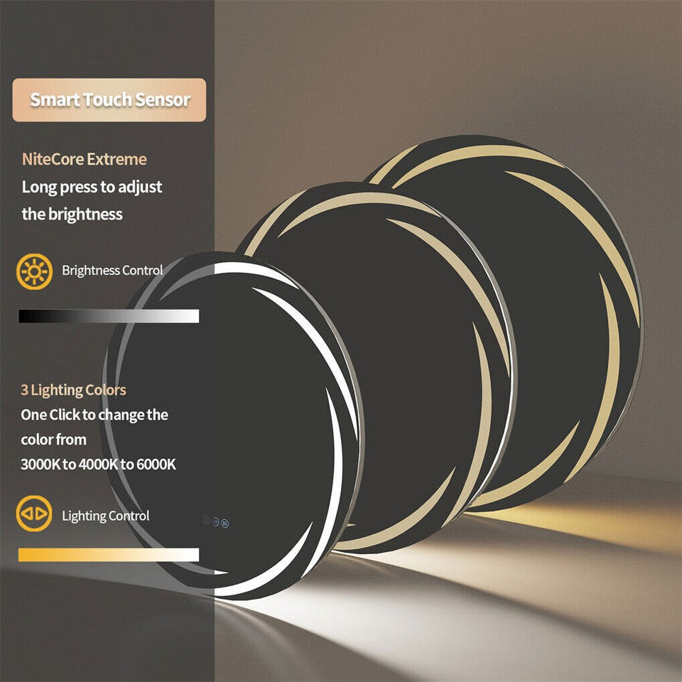 Round LED Anti-Fog Backlit Bathroom Mirror(80x80cm) V767-XMR-Y18-938-AU