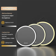 Round 700mm LED Bathroom Mirror with Leather Strap - Anti-Fog Dimmable Backlit Vanity Mirror - Wall Hanging V767-XMR-Y18-967-AU
