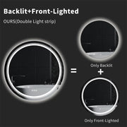 P&P Silver Mirror With White Frame Round LED Bathroom Mirror V767-XMR-Y28-628-AU-V1