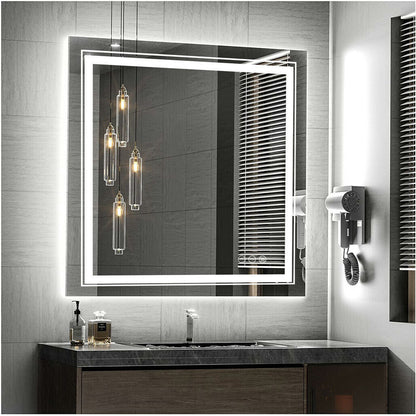 80x80cm Large Square Wall Mount Smart Led Bathroom Mirror Anti Fog Backlit Vanity Mirror V767-XMR-Z28-378-AU