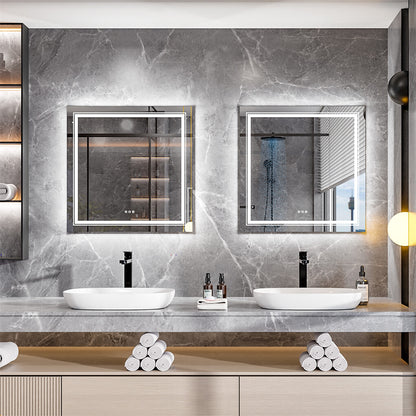 80x80cm Large Square Wall Mount Smart Led Bathroom Mirror Anti Fog Backlit Vanity Mirror V767-XMR-Z28-378-AU