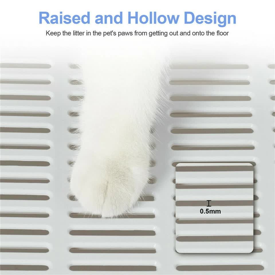 Self-Cleaning Hooded Cat Litter Box Enclosed Large Kitty Toilet Box Tray Refills V767-XPET124-GY