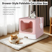 Xxl Large Cat Litter Box Self-Cleaning No Smell Pet Toilet Box With Tray & Scoop V767-XPET124-PK