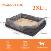 Memory Foam Dog Sofa with Orthopedic Bed & Rim Pillow