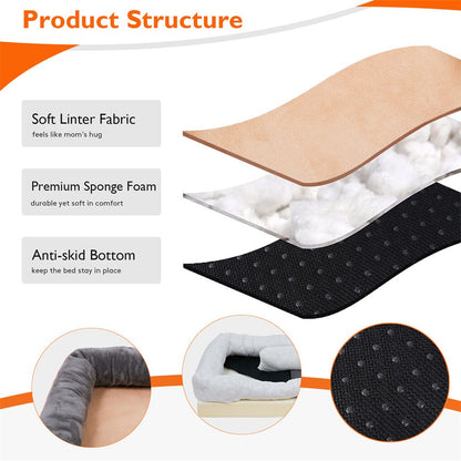 Memory Foam Dog Sofa with Orthopedic Bed & Rim Pillow V767-XPET368-L-V1