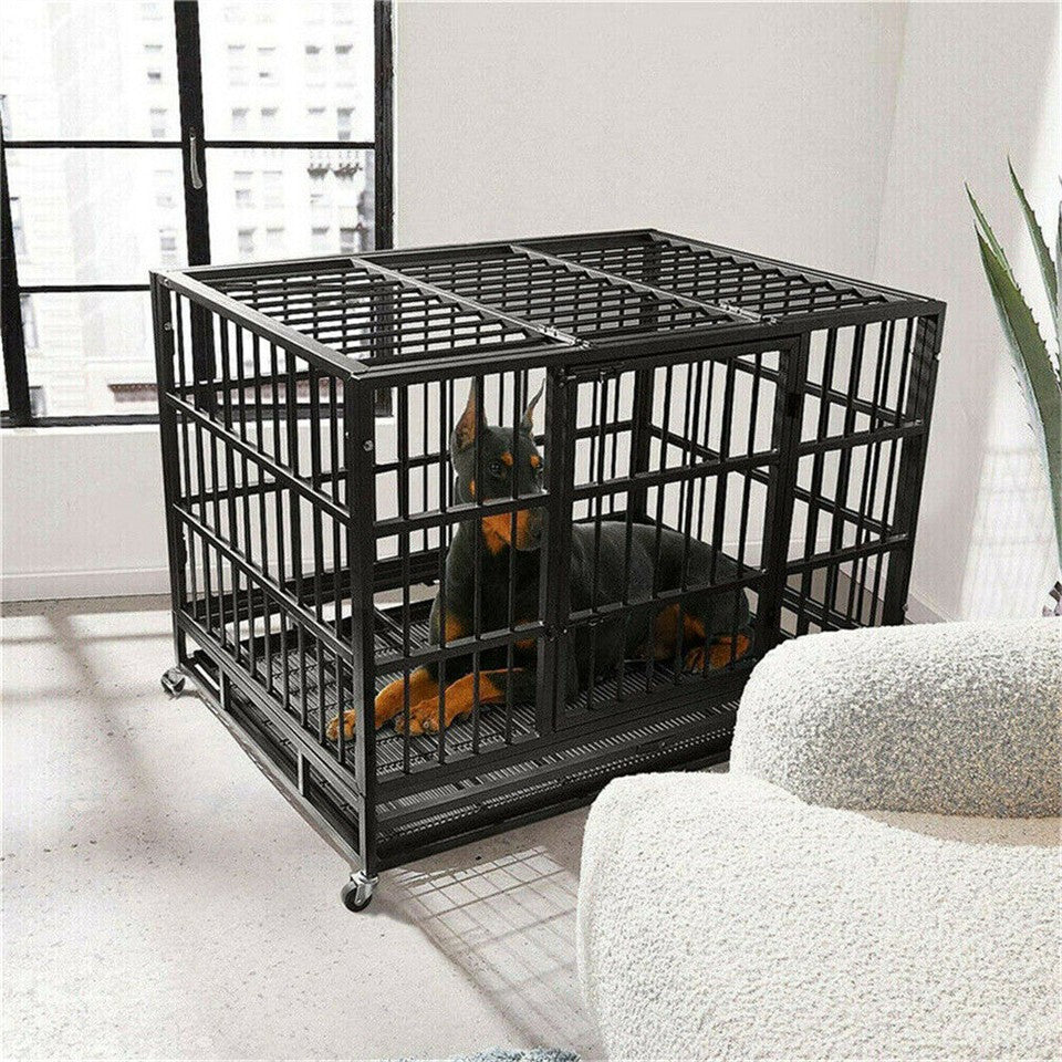 Heavy Duty Dog Cage with Lock & Bottom Tray V767-XPET686-L-G2