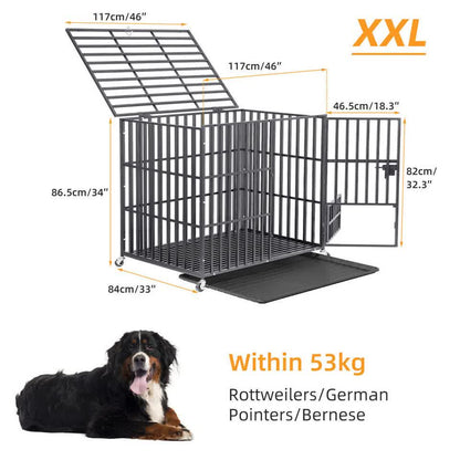 Heavy Duty Dog Cage with Lock & Bottom Tray XXL V767-XPET686-XXL-G2