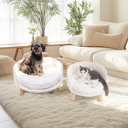 Pet Sofa Bed with Plush Cushion & Wooden Legs V767-XPET82-40CM