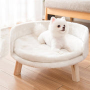 Pet Sofa Bed with Plush Cushion & Wooden Legs V767-XPET82-60CM