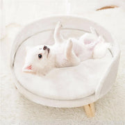 Pet Sofa Bed with Plush Cushion & Wooden Legs V767-XPET82-60CM