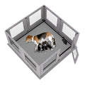Fin 8 Panel Safest Tempered Glass Dog Whelping Pen Box Shatter-Proof Playpen Exercise Box V767-XPETGHWL-12