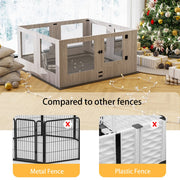 Fin 8 Panel Safest Tempered Glass Dog Whelping Pen Box Shatter-Proof Playpen Exercise Box V767-XPETGHWL-12