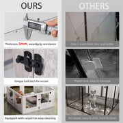 Fin 8 Panel Safest Tempered Glass Dog Whelping Pen Box Shatter-Proof Playpen Exercise Box V767-XPETGHWL-12