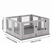 Fin 8 Panel Safest Tempered Glass Dog Whelping Pen Box Shatter-Proof Playpen Exercise Box V767-XPETGHWL-12