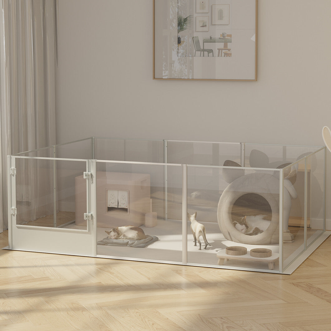 Versatile Sleek Thick Acrylic Pet Playpen Dog Puppies Run Kennel Rabbit Play Pen V767-XPETSYL-12S