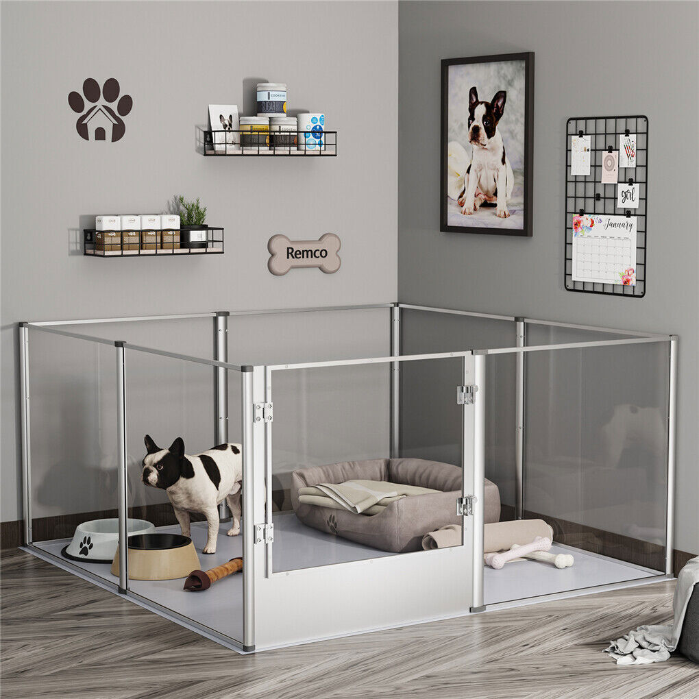 Versatile Sleek Thick Acrylic Pet Playpen Dog Puppies Run Kennel Rabbit Play Pen V767-XPETSYL-12S
