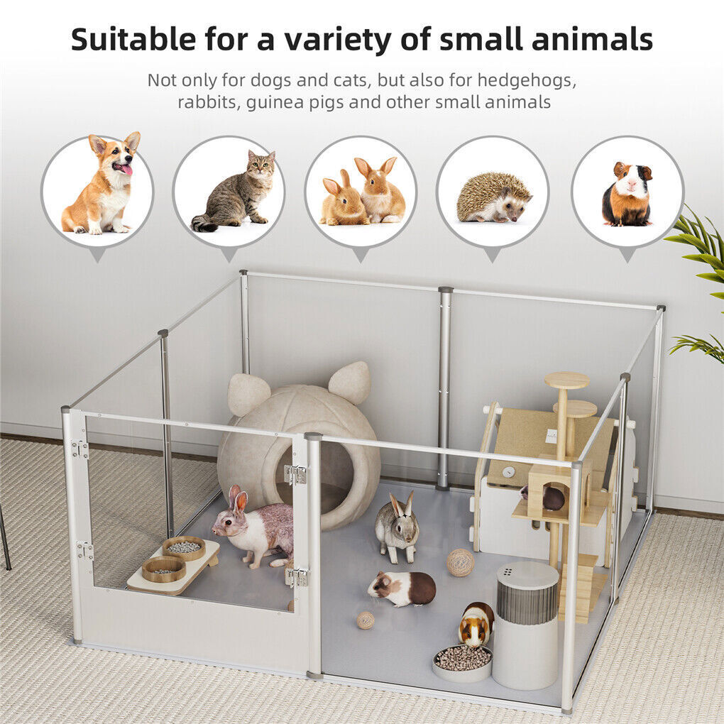 Versatile Sleek Thick Acrylic Pet Playpen Dog Puppies Run Kennel Rabbit Play Pen V767-XPETSYL-12S