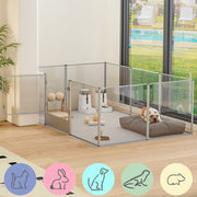 Versatile Sleek Thick Acrylic Pet Playpen Dog Puppies Run Kennel Rabbit Play Pen V767-XPETSYL-12S