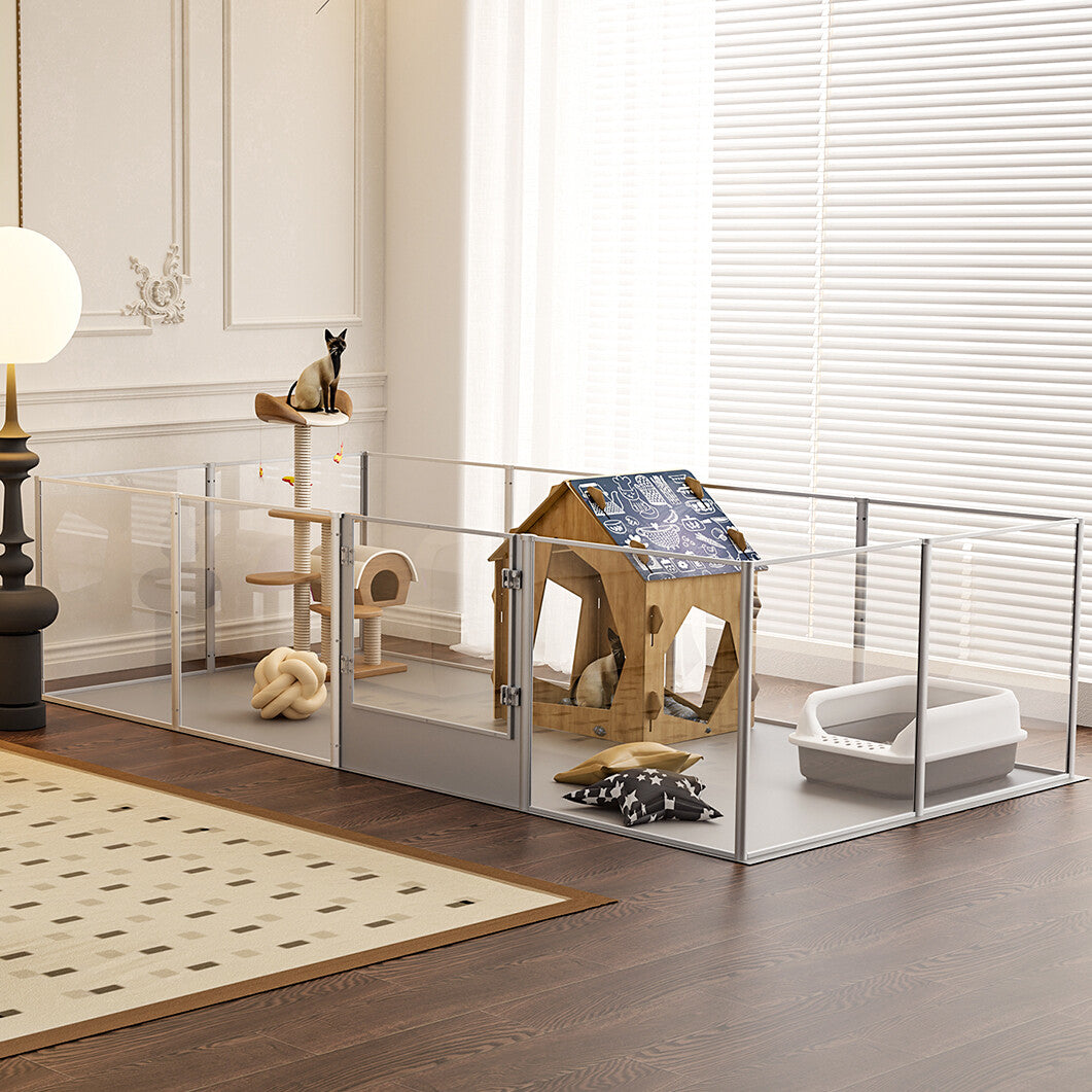 Versatile Sleek Thick Acrylic Pet Playpen Dog Puppies Run Kennel Rabbit Play Pen V767-XPETSYL-12S