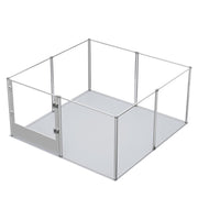 81cm Highest Acrylic Dog Whelping Pen Box Safe Aluminum Frame Pet Playpen w/ Mat V767-XPETSYL-13S-V1