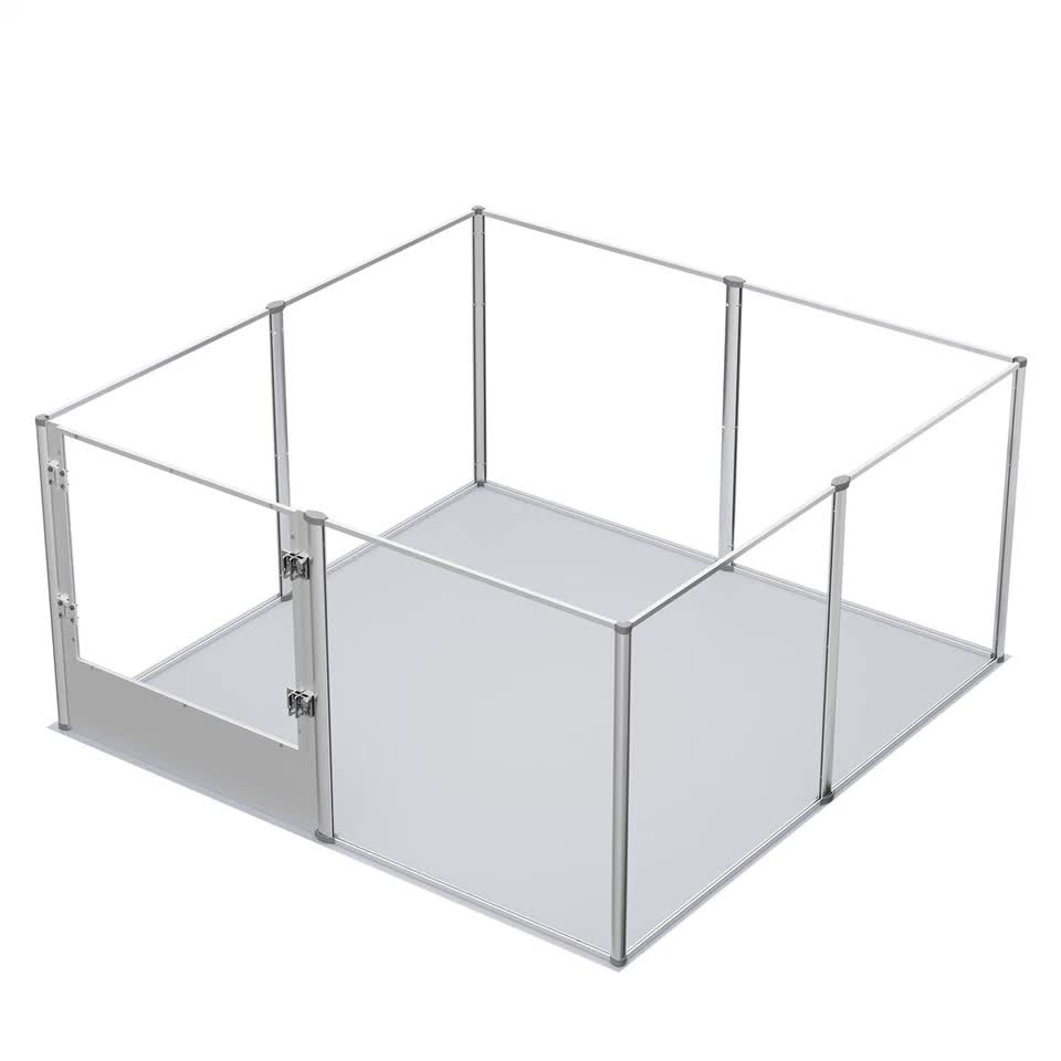 81cm Highest Acrylic Dog Whelping Pen Box Safe Aluminum Frame Pet Playpen w/ Mat V767-XPETSYL-13S-V1