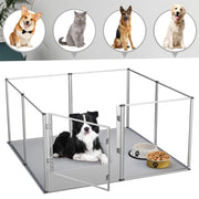 81cm Highest Acrylic Dog Whelping Pen Box Safe Aluminum Frame Pet Playpen w/ Mat V767-XPETSYL-13S-V1