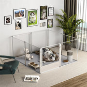 81cm Highest Acrylic Dog Whelping Pen Box Safe Aluminum Frame Pet Playpen w/ Mat V767-XPETSYL-13S-V1