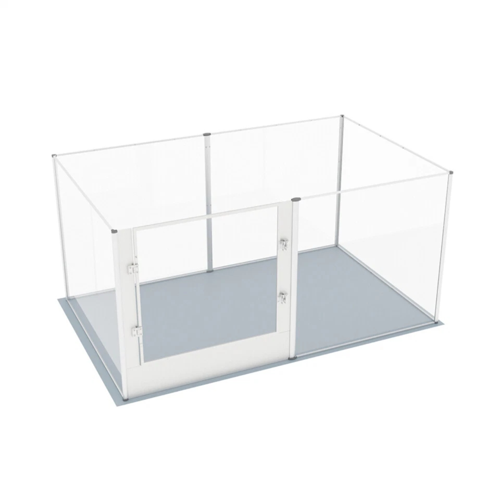 Silver Transparent Acrylic 6 Panel Dog Playpen Indoor Fence Whelping Box with Lock Door V767-XPETSYL-16S-V1
