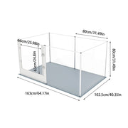 Silver Transparent Acrylic 6 Panel Dog Playpen Indoor Fence Whelping Box with Lock Door V767-XPETSYL-16S-V1