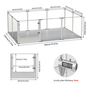 10-Piece Large Thicken Acrylic Dog Playpen Puppy Birth Fence with Waterproof Mat V767-XPETSYL-18S