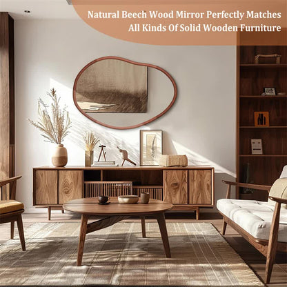 Large Wooden Frame Wall Mirror - Entryway & Hall Decor V767-YSJ-X112L-V1